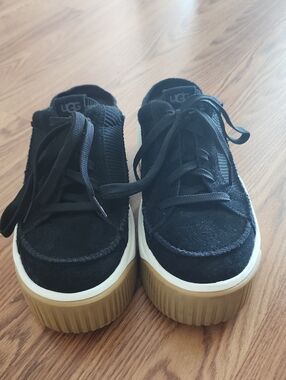 Ugg Platform Suede Mule Sneakers With Gum Shoe Soles